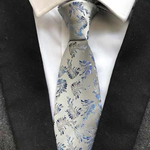 Luxury Formal Tie 8cm Classic Paisley Necktie with Embroidery Flower Pattern