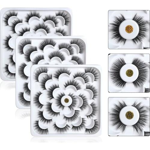 MAANGE 10 Pairs Mink Natural Long False Eyelashes Volume Fake Lashes Makeup Eyelash Extension 3D Eyelashes Eyelashes Maquiagem