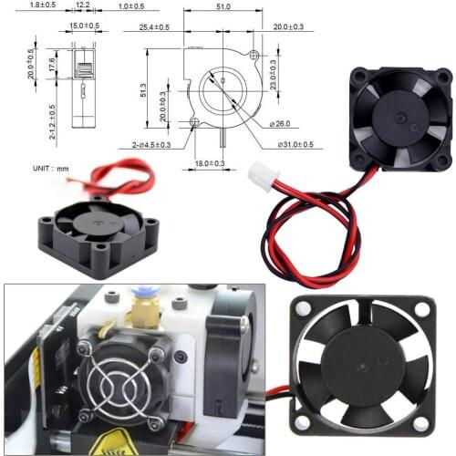 3D Printer 3010 30x30x10mm Cooling Fan Small DC 12V Cooler with 2 Pin Cable