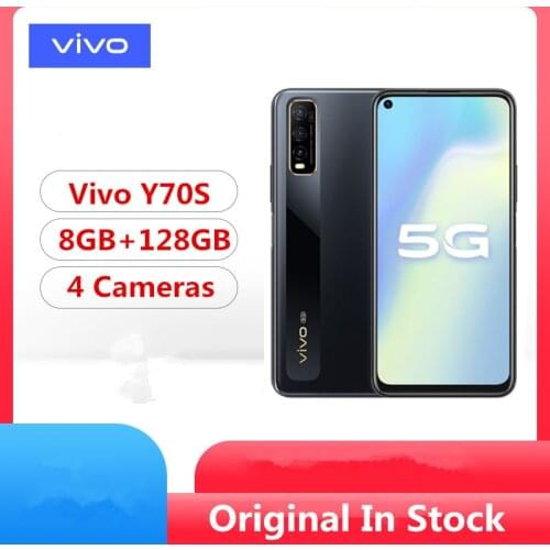 Original Vivo Y70S 5G Mobile Phone Exynos 880 Android 10.0 6.53" 2340x1080 8GB RAM 128GB ROM 48.0MP Fingerprint OTG 4500mAh