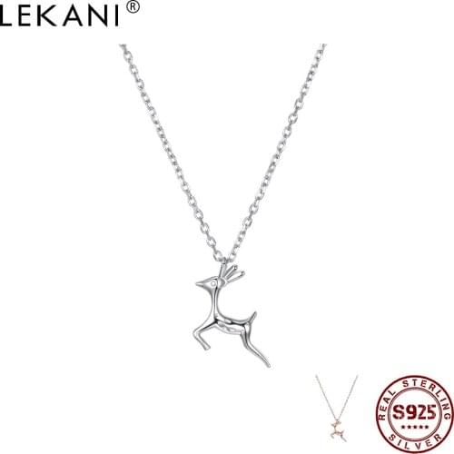 LEKANI Necklaces For Women 925 Sterling Silver Romantic Fawn Pendant Anniversary Jewelry Send Girlfriend Gift Hot Sale 2021