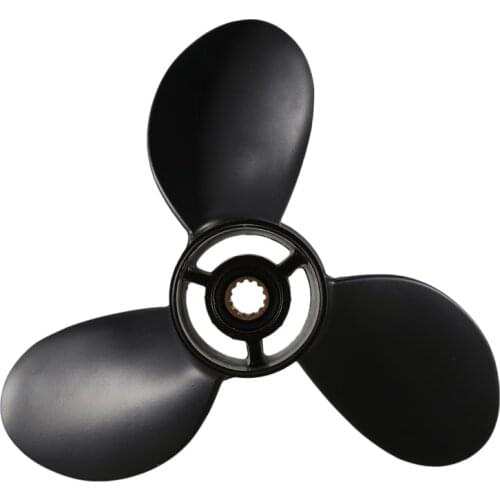 8.9*8.5 Black Boat Outboard Propeller for Tohatsu 2 Stroke 9.8HP Aluminum Alloy 3B2-64517-0 Boat Motor