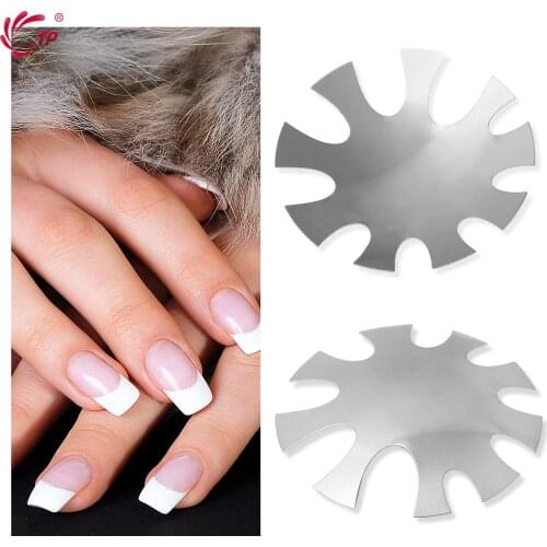 Pro 9 Size Oval/Almond/V-shape Easy Deep French Smile Cut V Line Tips 3Colors Manicure Edge Trimmer Acrylic Nail Cutter Tools