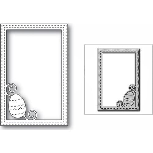 New Egg Stitched Rectangle Frame 2020 Metal Cutting Dies for DIY Scrapbooking Decor and Card Making Embossing Craft No Stamps