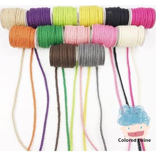 5mm Macrame Round Hemp Rope 8*2 Woven Colorful Hemp Rope Kindergarten Handmade Diy Material Jute Rope
