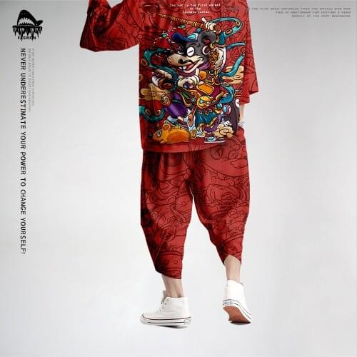 Streetwear Mens Overalls Harem Pants Hip Hop Casual Sports Pants Joggers Men Red Trousers Fashion Pants 6XL