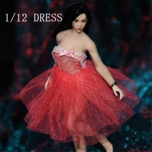 TBLeague 1/12 Scale Sex Mesh Tutu Dress Female Soldier Off Shoulder Skirt for 6in PH Action Figure Toy