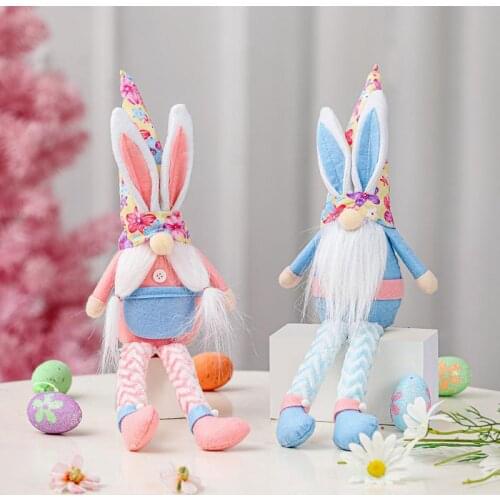 Easter Decoration Supplies Dwarf Doll Ornaments Creative Color Rabbit Ornaments Faceless Doll Dwarf Doll Rudolph New Year Gifts