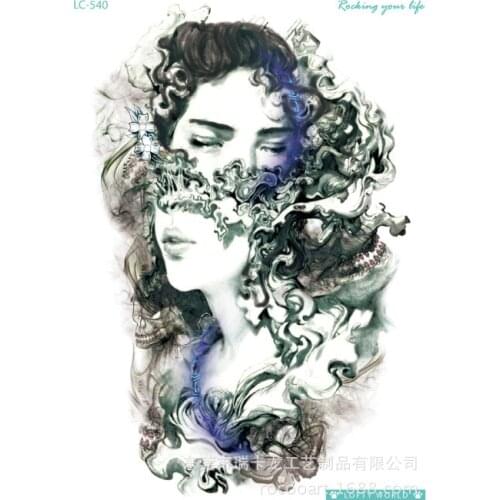 Waterproof Temporary Tattoo Sticker large half face women tatto stickers flash tatoo fake tattoos for girl men