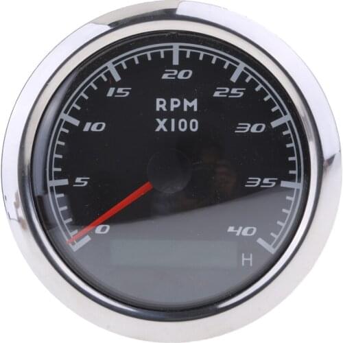 Waterproof Marine Tachometer Gauge LCD Tacho Hour Meter 9-32V 0-4000RPM 85mm