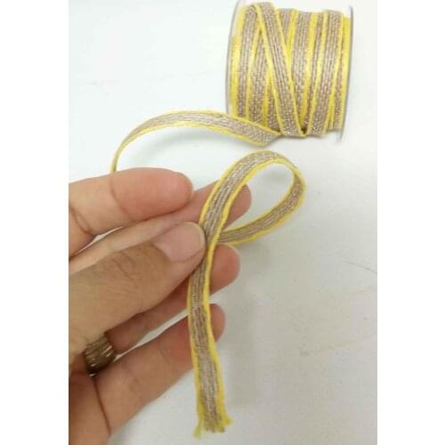 Edges yellow straw color cord, shir rope meter