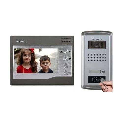 ZHUDELE FRID Panel Home Security 7" Video Door Phone Intercom Doorbell+700TVL HD IR Camera with Waterproof Cover 1V1