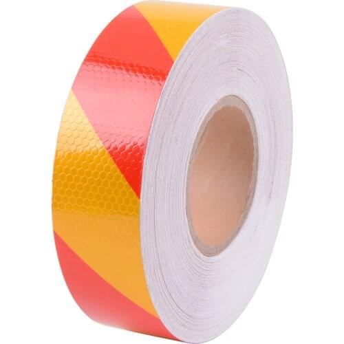 5CM wide Commercial Grade Reflective tape sticker for truck Vehicle conspicuity marking tape orange&red Twill Adhesive Sticker