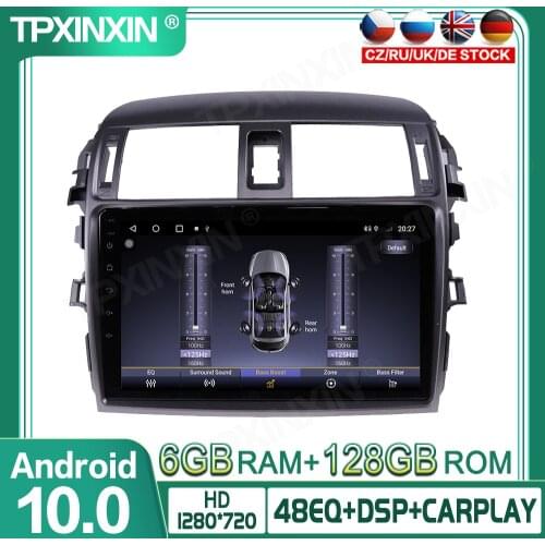 4G+64GB Android 10.0 For Toyota Corolla 2006-2013 Car Multimedia Player GPS Navigation Headunit Radio Audio Stereo Tape Recorder