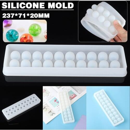 1pc 20 Holes 24*7.2*2cm White Silicone Beads Pendant Mold For DIY Necklace Bracelet Jewelry Making Decoration Craft