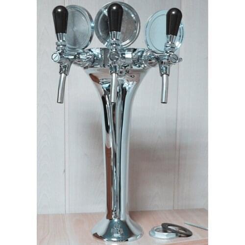 Free shipping to Argentina silver beer tower /3 lines beer column / beer dispenser unit / beer dispenser set