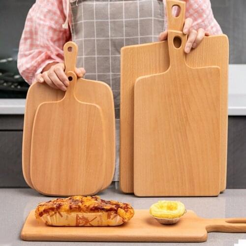Wooden Chopping Blocks Beech Pizza Bread Fruit Vegetable Cutting Board Hangable Durable Non-Slip Home Kitchen Tools Accessories