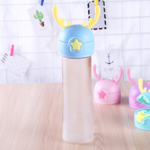 Childrens Straw Cup Lids Kids Cartoon Antlers Straw Lids Covers Replacement for Toddlers Drinking Cup Water Bottle with Straw