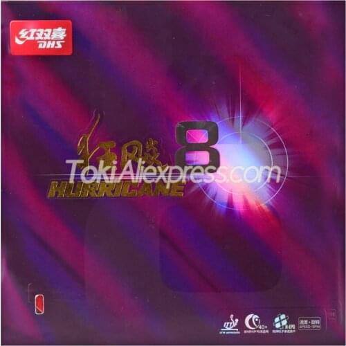 DHS Hurricane 8 Table Tennis Rubber DHS Hurricane-8 / H8 Pips-In Original DHS Ping Pong Sponge