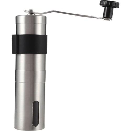 2 Size Manual Ceramic Coffee Grinder Stainless Steel Adjustable Coffee Bean Mill With Rubber Loop Ring Easy Clean Kitchen Tools