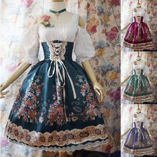 Summer Cosplay Maid Court Dress Lolita Dress Women Dress Retro Lace Dress Medieval Gothic Dress For Girls Palace Costume S-XXXL