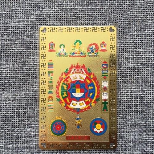Manjusri Bodhisattva, Jiugong Bagua mantra wheel, pure copper Buddha card, auspicious card, Buddhist gold card