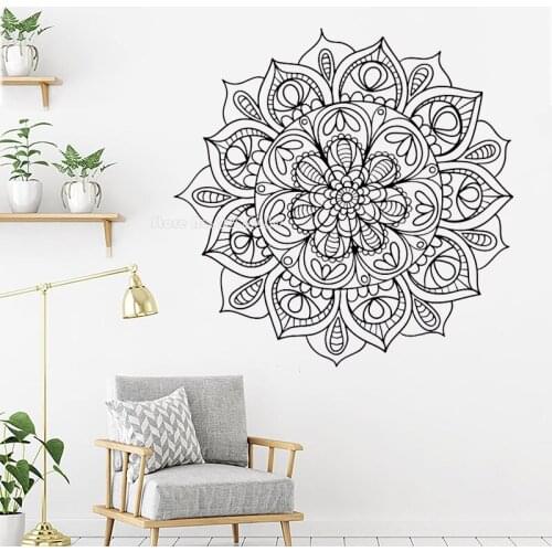 Mandala Wall Decal Yoga Studio Mandala Wall Stickers Bohemian Bedroom Mural Namaste Indian Pattern Mandala Wall Art Decor LL773