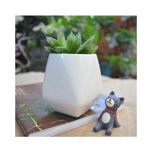 2014 New White Ceramic Plant Pots Crafts Flower Pots Planters Ceramic Mini Pots Good Quality Panela De Ceramic Free Shipping