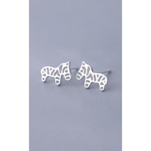 New Fashion Popular 925 Sterling Silver Jewelry Personality Lovely Small Zebra Temperament Horse Anti-allergic Earrings SE221