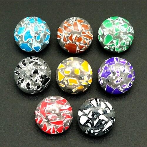 New NS0051 mixed 10pcs 18MM Resin fragment colorful snap buttons fit DIY snap bracelets jewelry wholesale