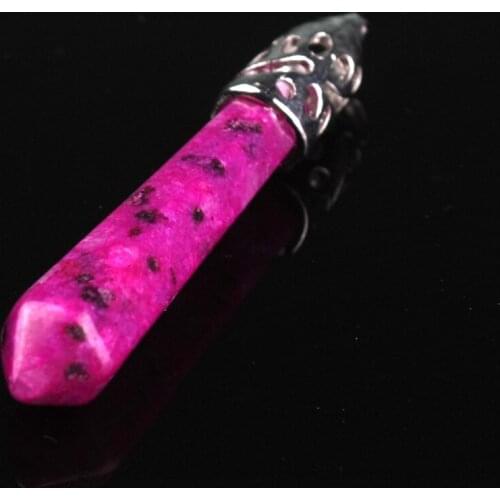 Wholesale 24pcs/lot Popular Roses Quartz Natural Stone Reiki Healing Treat Pendulum Pendant Charms Fashion Jewelry Free Shipping