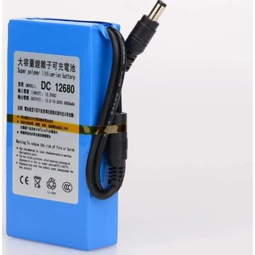 Jayzod DC 12V 6800mAh Super Rechargeable Protable Li-ion Lithium Battery DC12680 Blue