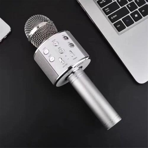 WS858 Portable Bluetooth Karaoke Microphone Wireless Professional Speaker Home Ktv Handheld Microphone