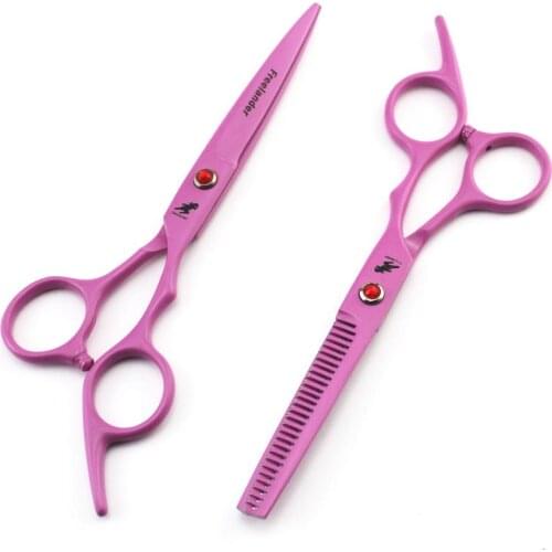 Pink Professional 6.0 inch Hair Cutting Scissors Japan 440C Steel Sharp Straight Scissor for Men/Women Dry Cutting scissors