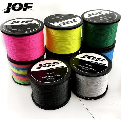 JOF 8 Strands 100M 300M 500M Japan Multifilament 100% PE Braided Fishing Line 18LB to 78LB