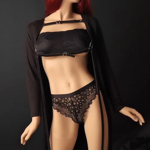 Sexy Lingerie Straps Gothic Women Leather Open Chest Harness Bra Bodysuit Harness Punk Garter Belts For Stockings BDSM Fetish