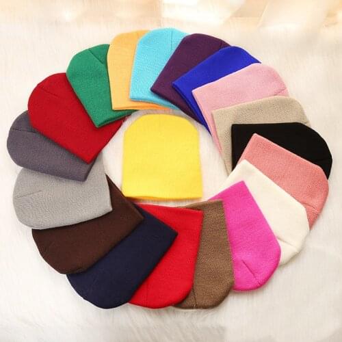 Candy Color Mother Kids Hat for Girls Boys Autumn Winter Baby Beanie Kids Cap Elastic Family Warm Knitted Parent Children Hats