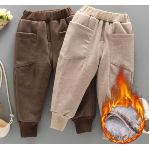 2 3 4 5 6 7 Year Kids Pants Autumn Winter Style 2018 New Thick Warm Children Trousers Cotton Casual Pants Kids Harem Sport Pants