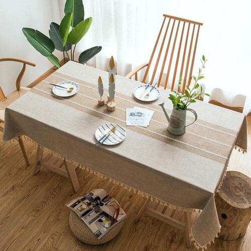 Nordic Linen Cotton Tassel Tablecloths Cotton Linen Fabric Tableclothes For Rectangular Tables Coffee Tea Table Cover Home Decor
