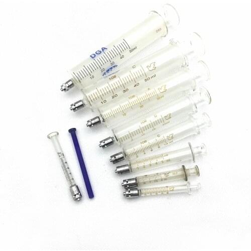 Glass Syringes Ruhr Copperhead For Injection Glass Sampler Luer Glass Injector 1ml/2ml/5ml/10ml/20ml/30ml/50ml/100ml