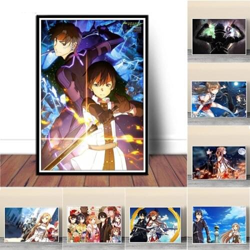 Japan Anime Home Decoration Canvas Painting Wall Art Sword Online Printmaking Art Modular Poster Living Room Cuadros