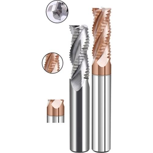 Younio Carbide Roughing End Mill 4Flute D4 6 8 10 12 14 16 18 20mm CNC Milling Cutter Bits Metal Roughing Steel Aluminum