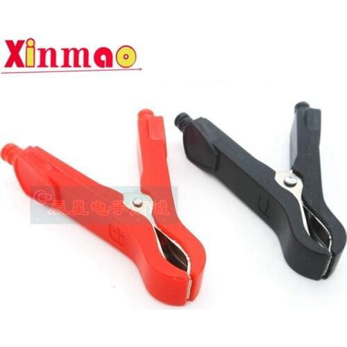2PCS 50A fully closed alligator clip with fuse electrical test clamp full sheath battery clamp environmental plastic clip