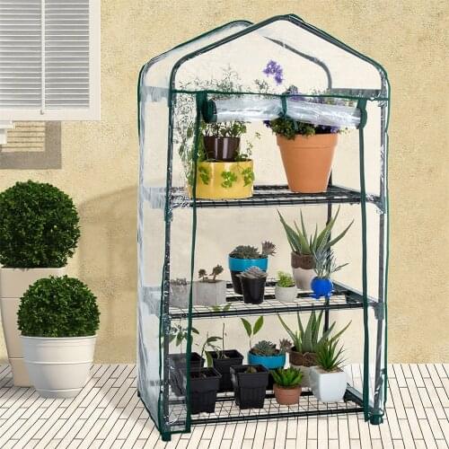 Green Plant House Greenhouse Cover PVC Warm Garden Tier Garden Warm Room Cover Household Plant Gardening Windows (no Iron Shelf)