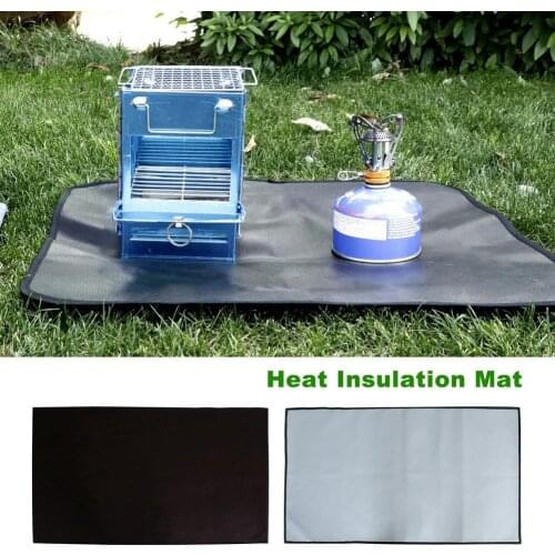 1pc Grill Mat Outdoor Insulation Pad Camping Fireproof Cloth Flame Retardant Ember Mat Silicone Coated Fiberglass Fire Blanket