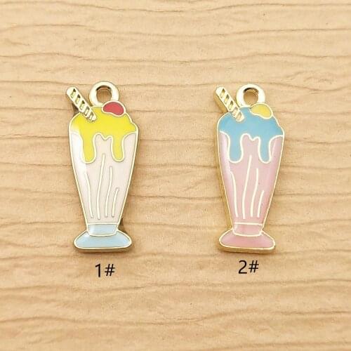 10pcs 8x21mm enamel drinks charm for jewelry making and crafting fashion earring pendant necklace and bracelet charms