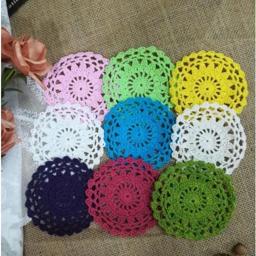 10cm Round manual Crochet Coffee Cup Mat Mug Pad Coasters Drink Coaster Used for living room dining table Placemat Decoration