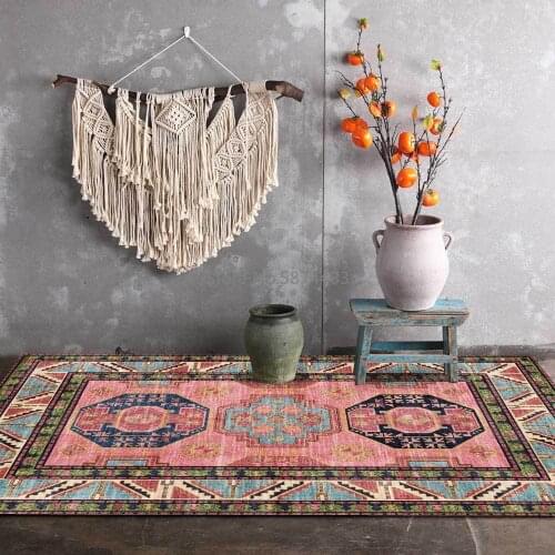 200*300cm Fashion Retro Elegant Ethnic Style Geometric Multi-color Living Room Bedroom Bedside Carpet Floor Mat Customization