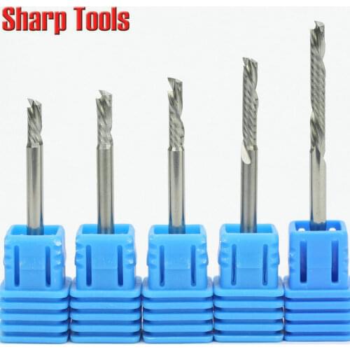 3.175x12mm Up & Down CUT Single Flute End Mill Solid Carbide Tungsten Tools, CNC wood router bit, Acrylic Cutting Tools CNC Mill