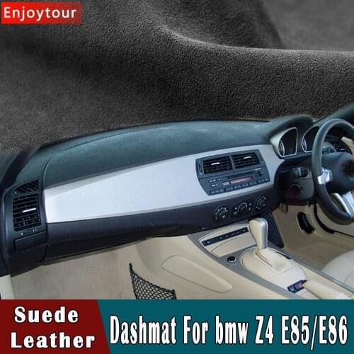 Car-styling Suede Leather Dashmat Dashboard Cover Pad Dash Mat Carpet For bmw z4 e85 e86 2002 2003 2004 2005 2006 2007 RHD